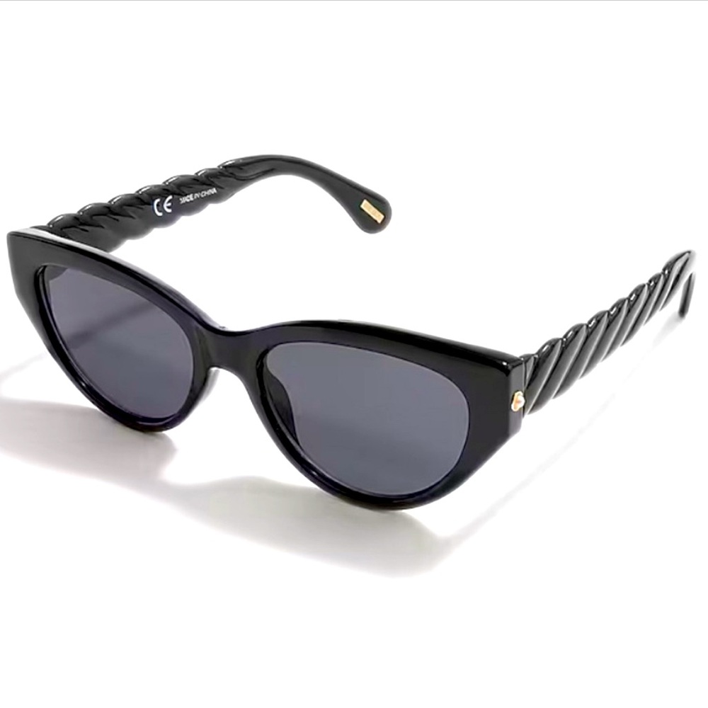 J. Crew Cat Eye Sunglasses Black Braided‎ Side NEW